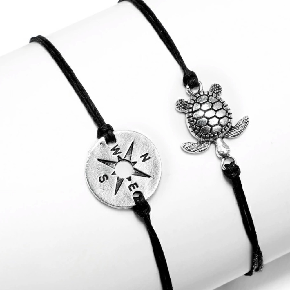 3/$30 Turtle & Compass Rose Anklet Set - Picture 3 of 6